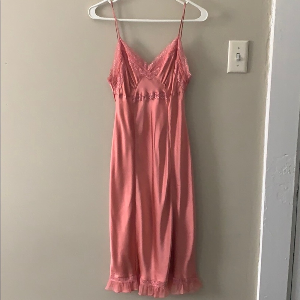 Anthropologie peach silk nightie